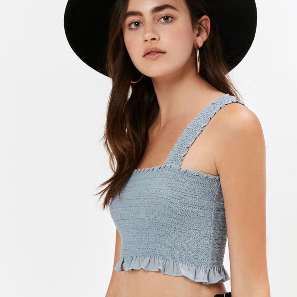 Kendall & Kylie Light Blue Cropped Top